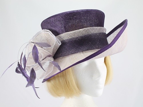 Purple and Cream Wedding Hat