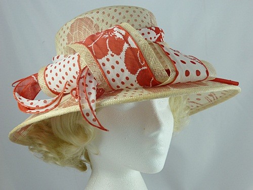 Red and White Patterned Hat