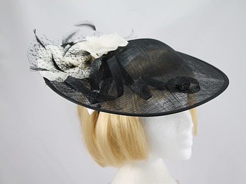 Roman Originals Black and Ivory Large Fascinator