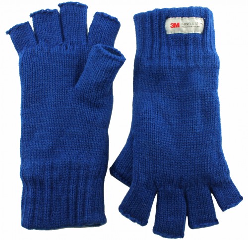 Thinsulate Ladies Fingerless Gloves in Royal Blue