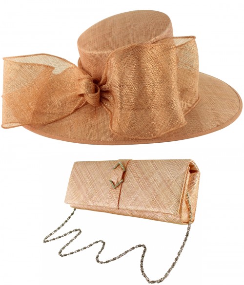 Failsworth Millinery Bow Events Hat with Matching Sinamay Occasion Bag