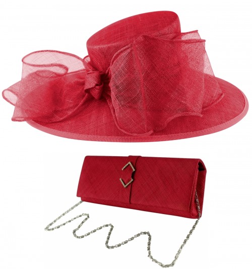 Failsworth Millinery Bow Events Hat with Matching Sinamay Occasion Bag