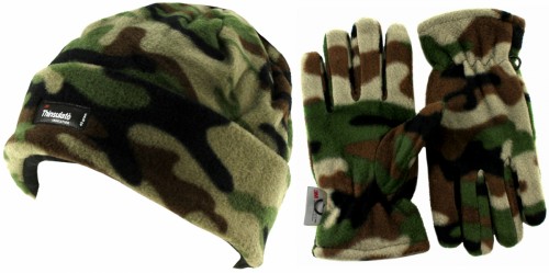 Thinsulate Camouflage Kids Beanie with Matching Gloves