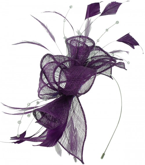 Max and Ellie Diamante Fascinator in Violet