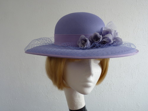 Eastex Wedding hat Lavender roses