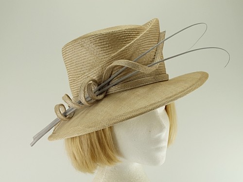Whiteley Beige Parasisal Wedding Hat