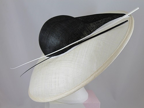 Whiteley Black and Cream Ascot Hat