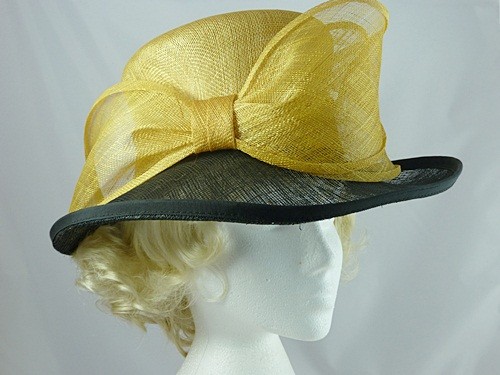 black and yellow wedding hats