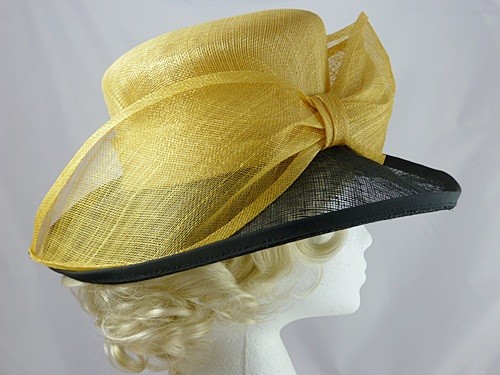 black and yellow wedding hats