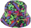 Unisex Kids Reversible Packable Summer Printed Bucket Hat  in Alien Eyes
