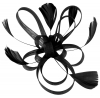 Aurora Collection Fascinator with Loops and Feathers in Black