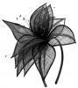 Elegance Collection Sinamay Leaf Fascinator in Black