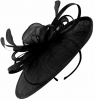 Failsworth Millinery Loops and Feathers Disc Headpiece in Black