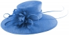 Failsworth Millinery Feather Flower Ascot Hat in Bluebell