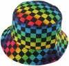 Unisex Kids Reversible Packable Summer Printed Bucket Hat  in Check Multi