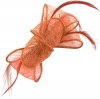 Aurora Collection Small Sinamay Clip Fascinator in Coral