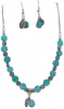 Agate Bead Necklace and Earring Set  in Green