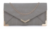Papaya Fashion Faux Leather Envelope Bag in Grey