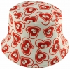 Unisex Adults Reversible Packable Summer Bucket Hat in Hearts Red