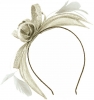 Failsworth Millinery Aliceband Sinamay Fascinator in Ivory-Silver