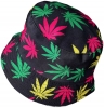 Unisex Kids Reversible Packable Summer Printed Bucket Hat in Leaves Multi