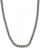 Venetti Collection Long Glass Pearl Necklace in Light Grey