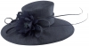 Failsworth Millinery Feather Flower Ascot Hat in Navy