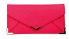Papaya Fashion Faux Leather Envelope Bag in Neon Pink