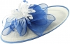 Failsworth Millinery Double Brim Events Hat in Neptune & White
