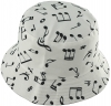 Unisex Kids Reversible Packable Summer Printed Bucket Hat  in Notes White