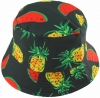 Unisex Adults Reversible Packable Summer Bucket Hat in Pineapples Navy