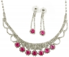 Venetti Collection Crystals and Diamante Necklace and Earrings Set in Pink