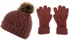 Boardmans Kelly Cable Knit Beanie with Matching Gloves in Mocha
