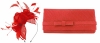 Max and Ellie Diamante Fascinator with Matching Occasion Bag in Poppy