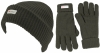Thinsulate Beanie with Matching Gloves in Dark Grey