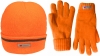 Thinsulate Reflective Hi Vis Beanie with Matching High Vis Gloves in Orange
