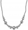 Venetti Collection Glass Pearl and Diamante Necklace in Silver
