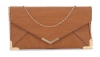 Papaya Fashion Faux Leather Envelope Bag in Tan
