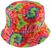Unisex Kids Reversible Packable Summer Printed Bucket Hat  in Tie Dye Swirl Multi 1