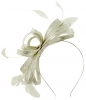 Failsworth Millinery Sinamay Loops Fascinator in White-Silver