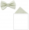 Max and Ellie Mens Bow Tie and Pocket Square Set in White